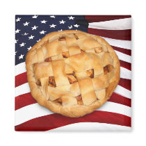 American Pie (Apple Pie with American Flag) Magnets