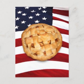 American Pie (Apple Pie with American Flag) postcard