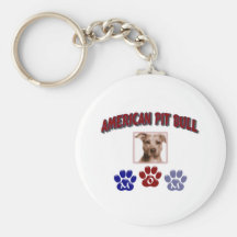 American Pit Bull Mom Design Key Chain