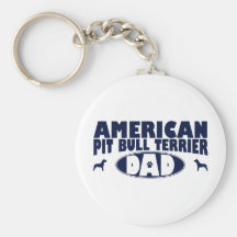 American Pit Bull Terrier Dad Keychain