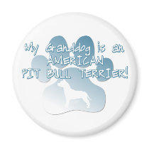 American Pit Bull Terrier Granddog magnets by MenagerieMayhem American Pit Bull Terrier Granddog magnets