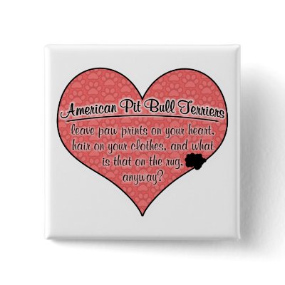 American Pit Bull Terrier Paw Prints Dog Humor Pins by thatsalottadogs