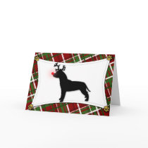 American Pit Bull Terrier Reindeer Christmas Card by MenagerieMayhem American Pit Bull Terrier Reindeer Christmas Card