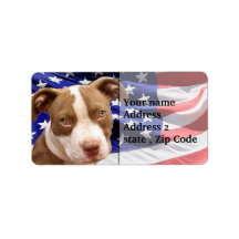 American Pitbull puppy Custom Address Label