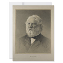 American Poet Henry Wadsworth Longfellow Portrait Custom Announcement