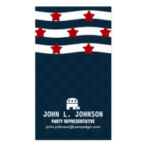 politician, campaign, politics, government, stars, american, united states, republican, democrat, political party, Business Card with custom graphic design
