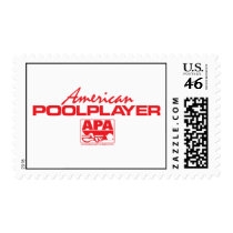 American Pool Player - Red Postage Stamp