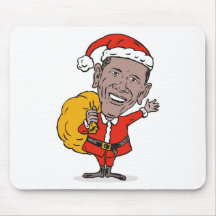 American President Barack Obama Santa Claus Mousepads