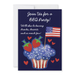 American Pride Cupcake 4th of July BBQ Invitation