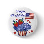 American Pride Cupcake Pinback Buttons