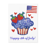 American Pride Cupcake Postcard