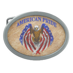 American Pride Eagle Oval Belt Buckles