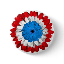 American Pride Flower Power Button by TDSwhite American Pride Flower Power Button