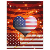 american pride heart design personalized letterhead