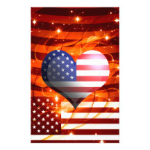 american pride heart design stationery design
