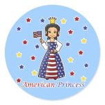 American Princess Round Sticker