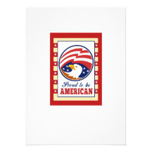 American Proud Eagle Independence Day Poster Greet Personalized Invites