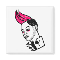 American Punk Doodle Art Magnet by oodlesdoodles American Punk Doodle Art Magnet