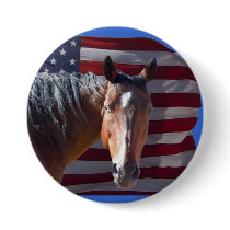 American Quarter Horse and Flag - Love of Country Pins