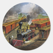 American railroad trains (1874) sticker set