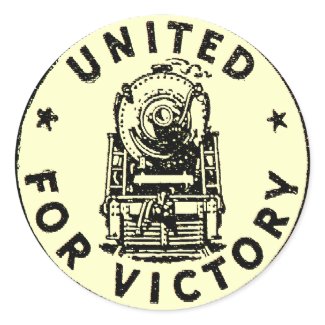 American Railroads United For Victory sticker