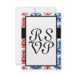 american red white and blue damask design invitations