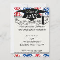 american red white and blue damask graduation