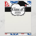 american red white and blue damask graduation