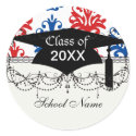 american red white and blue damask graduation