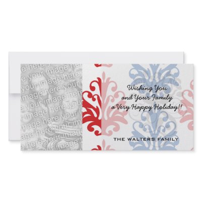 american red white and blue damask photo greeting card by dooni_damask