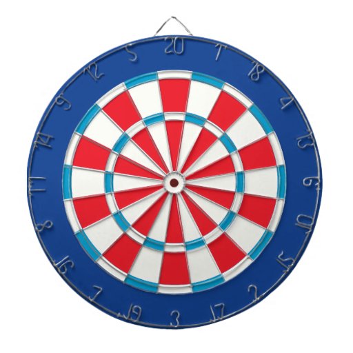 red white and blue dartboard