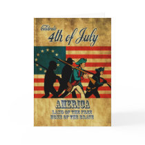 American revolution soldier marching flag cards