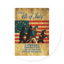 American revolution soldier marching flag stickers