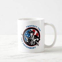 American revolutionary soldier with rifle flag coffee mugs