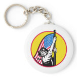 American revolutionary soldier with stars stripes keychain