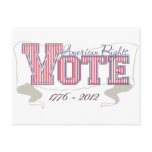 American Rights "VOTE" 1776-2012 postcards
