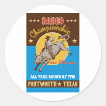 American Rodeo Cowboy bull riding poster Sticker