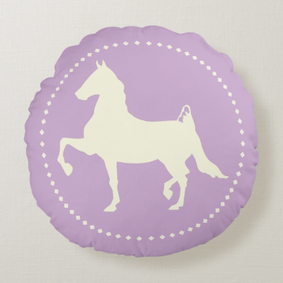 American Saddlebred horse silhouette Round Pillow