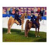 American Saddlebred On The Rail Horse Portrait posters