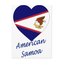 American Samoa Flag Heart postcards