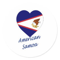 American Samoa Flag Heart stickers