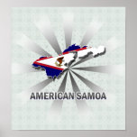 American Samoa Flag Map 2.0 Poster