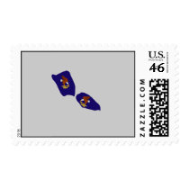 American Samoa Flag Map postage