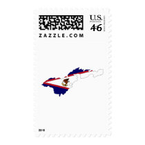 American Samoa flag map postage