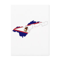 American Samoa flag map postcards