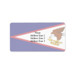 American Samoa, United States flag Custom Address Labels