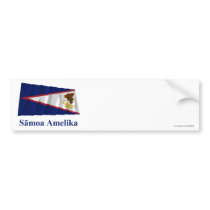 American Samoa Waving Flag with Name in Samoan bumper stickers