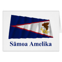 American Samoa Waving Flag with Name in Samoan cards