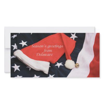 American season's greetings Delaware Personalized Photo Card by studioportosabbia