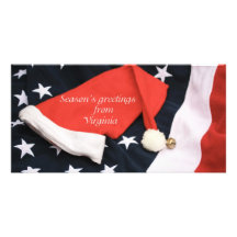 American season's greetings Virginia Photo Card Template